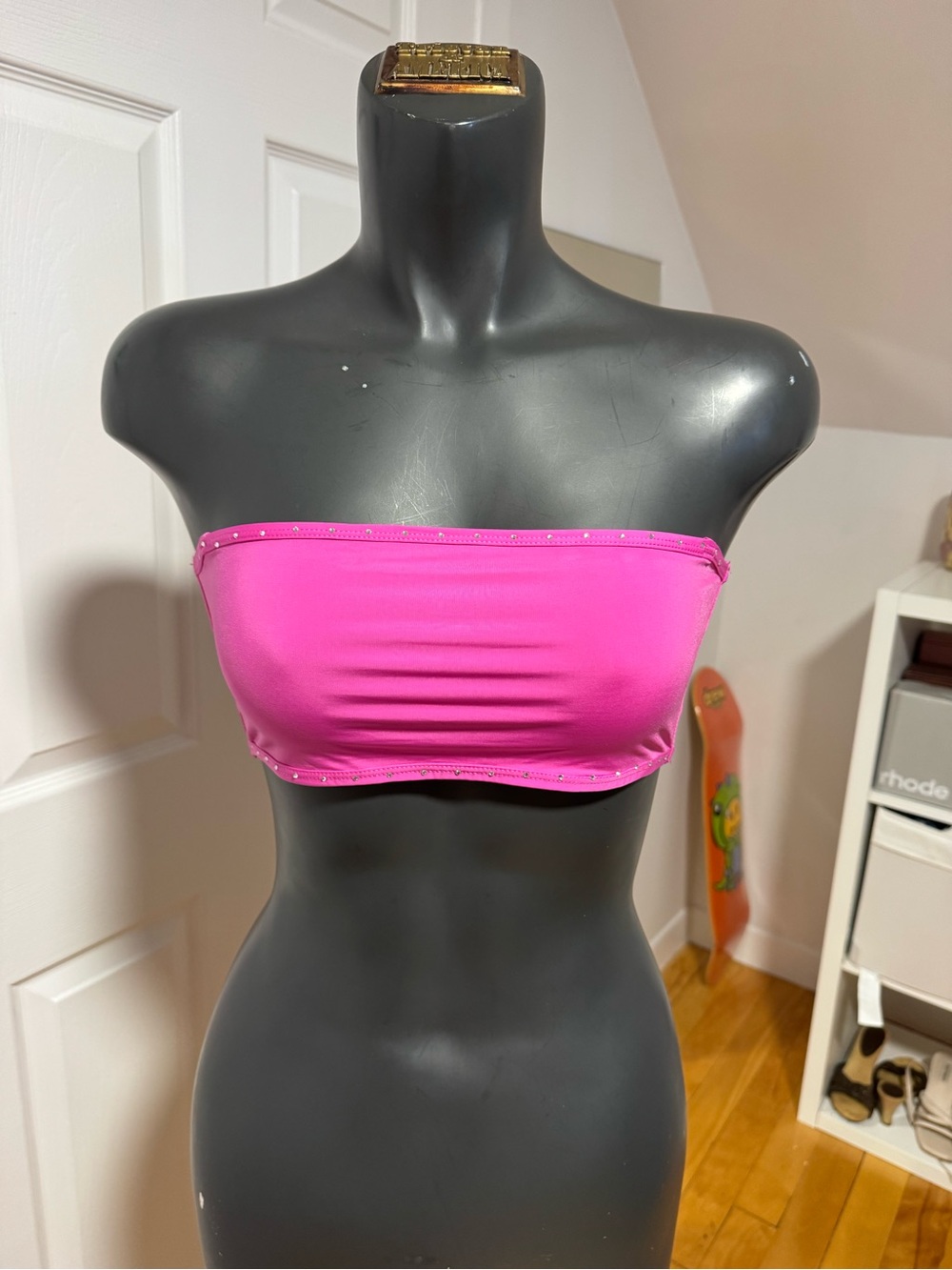 Strapless Bandeau Top in Bright Pink